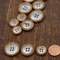 12 Pieces Faux Shell Wood Edge Buttons 15mm 4 Hole Wood Sewing Buttons